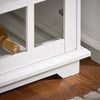 SoBuy Kuhinjska kuhinjska omara kuhinja s steklenimi vrati verovanje beli bife119x40x90cm fsb77-w