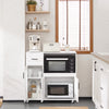 SoBuy Crentenza z mobilnimi kolesi za kuhinjsko mikrovalovno pečico z 1 predalom, 3 vrata kuhinjska garderoba 89x40x89cm FSB78-W