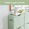 SoBuy Vhodni stojalo za čevlje s 4 vrati in 4 varčevalnimi predelki 100x19x91 cm FSR100-gr