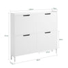 SoBuy Scarp s 4 predelki, bela barva. Dimenzije: približno 100 x 19 x 91 cm FSR100-W