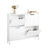 SoBuy Scarp s 4 predelki, bela barva. Dimenzije: približno 100 x 19 x 91 cm FSR100-W