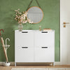 SoBuy Scarp s 4 predelki, bela barva. Dimenzije: približno 100 x 19 x 91 cm FSR100-W
