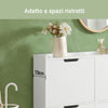 SoBuy Scarp s 4 predelki, bela barva. Dimenzije: približno 100 x 19 x 91 cm FSR100-W