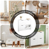 SoBuy Scarp s 4 predelki, bela barva. Dimenzije: približno 100 x 19 x 91 cm FSR100-W