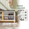 SoBuy Klop za čevlje s sedežem, posoda Cassapanca z 2 vrati, 90x34x46cm FSR117-W