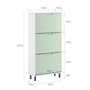 SoBuy Tanek stojalo za čevlje s tremi vrati in 6 polic zelene prostore Rdeče teče 60x24x127cm FSR157-gr