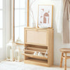 SoBuy Vhodni stojalo za čevlje z dvema vrati in 4 naravno varčevalne police 60x24x80cm FSR160-N