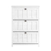 SoBuy Scarpiera s 3 loputami in 6 polic z dodatnim predelkom črno distamarno bela bela deska 80x30x11cm FSR162-W