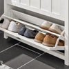 SoBuy Scarpiera s 3 loputami in 6 polic z dodatnim predelkom črno distamarno bela bela deska 80x30x11cm FSR162-W