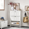 SoBuy Scarpiera s 3 loputami in 6 polic z dodatnim predelkom črno distamarno bela bela deska 80x30x11cm FSR162-W