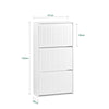 SoBuy Scarpiera s 3 loputami in 6 policami z dodatnim predelkom črni disprint beli prostor 61x26x120cm FSR165-H-W