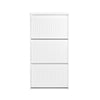 SoBuy Scarpiera s 3 loputami in 6 policami z dodatnim predelkom črni disprint beli prostor 61x26x120cm FSR165-H-W