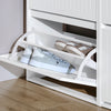SoBuy Scarpiera s 3 loputami in 6 policami z dodatnim predelkom črni disprint beli prostor 61x26x120cm FSR165-H-W