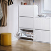 SoBuy Scarpiera s 3 loputami in 6 policami z dodatnim predelkom črni disprint beli prostor 61x26x120cm FSR165-H-W
