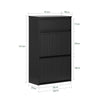 SoBuy Scarpiera z dvema osvetlitvama in 1 predal z dodatnim predelkom Black Space Run 61x26x100cm FSR165-SH