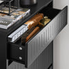 SoBuy Scarpiera z dvema osvetlitvama in 1 predal z dodatnim predelkom Black Space Run 61x26x100cm FSR165-SH