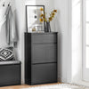SoBuy Scarpiera z dvema osvetlitvama in 1 predal z dodatnim predelkom Black Space Run 61x26x100cm FSR165-SH