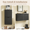 SoBuy FSR204-W SlimPazio Slim Slagle vhod z 2 Basculante Athibles, navpični/vodoravni sklop, sodobni lesni mobilni telefon za mali Coridio, 50x19x100cm