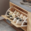 SoBuy FSR211-N Slim Entrance Shoe Rack Bench - Vhodna polica za čevlje s sedežem za velike čevlje EU 47, nosilnost 237 kg, majhna stanovanja, les 100x24x50 cm