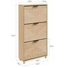 SoBuy FSR212-N, Entrance Shoe Rack - Space-saving Slim Wooden Shoe Rack, Large Capacity for Shoes up to Size 47, Modern Nordic Design, Ideal for Corridor, Entrance, Family, Wood, 60x24x95cm
