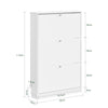 SoBuy FSR215-W, Space-saving Slim Wooden Shoe Rack, Suitable for EU 47 Shoes, Shoe Rack Cabinet for Entrances, Corridors, Small Apartments, Perfect for Studios and Modern Homes - 76x18x113cm