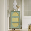 SoBuy FSR222-GR Scarpiera Salvaspazio 3 Ante Ribaltabili in Rattan (immagine 6/12)