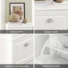 SoBuy FSR82-L-W+FSR78-W, bela vhodna garnitura s klopjo za čevlje in zložljivo omarico s predalom | Globina 24 cm
