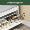 SoBuy FSR82-L-L-L-WG Slim shranjevalni čevelj s klopi vhodni sedež čevelj čevelj mobilni leseni čevelj čevlje za čevlje, 75x24x51cm učinek lesena bela bela