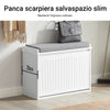 SoBuy Scarp z loputo in blazino za čevlje, barva: bela, dimenzije: približno 62 x 46 x 26 cm FSR98-W