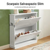 SoBuy Šal z 2 vrati in 4 police, barva: bela, dimenzije: pribl. 76 x 78 x 18 cm FSR99-W