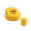 SoBuy FST100-Y Poltrona relax gialla con poggiapiedi (immagine 3/12)