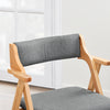 SoBuy FST98-HG Zložljiv lesen stol z blazino - Zložljivi vrtni stoli in stoli, ki jih je mogoče zložiti v zaprtih prostorih, Zložljivi vrtni stol za pisarno za goste, kuhinjo ali balkon, sive barve