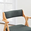 SoBuy FST98-SG Zložljiv lesen stol z blazino - Zložljivi vrtni stoli in stoli, ki jih je mogoče zložiti v zaprtih prostorih, Zložljiv vrtni stol za pisarno za goste, kuhinjo ali balkon, temno siv