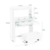 SoBuy Folding Desk with Box with Wheels 64x25x98 cm FWT105-W