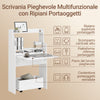 SoBuy Folding Desk with Box with Wheels 64x25x98 cm FWT105-W
