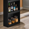 SoBuy Črni visok bar pult polotok črna kuhinja s policami FWT17-SHOESLS