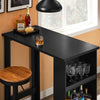 SoBuy Črni visok bar pult polotok črna kuhinja s policami FWT17-SHOESLS