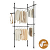 SoBuy KLS03-III-SH TELESCOPIC, ki visi od tal, robustno stojalo za držalo s palicami, odprto garderobo, nastavljivo za spalnico, držalo za črna oblačila