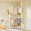 SoBuy KLS03-II-W teleskopsko stojalo za plašče, robustno stojalo za oblačila s palicami, nastavljiva odprta omara za spalnico, bela
