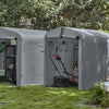 Sobuy Avtomobilska garaža za zunanje zavese zavese škatla motocikel vodoodporna zavesa za avtomobile motocikli in orodja vrtna lopa in siva zunanja omara 120x176x163 cm KLS11-DG