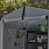 SoBuy Vrtna koča, nepremočljiva zunanja zavesa, shranjevanje motornih koles s kavlji, garaža za kolesa in orodje, nahajališče koles, prostor za shranjevanje, siva, 159x219x165 cm, KLS11-L-DG