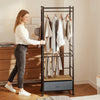 SoBuy KLS23-SCH Appendiabiti da terra in metallo e legno con cassetto (immagine 7/12)