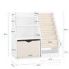 SoBuy KMB119-W BookShop Montessori za otroke s tremi policami in 1 otroško otroško knjigo Casta Casta iz Givance and Multifizion White 80x40x80cm