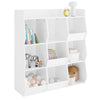 SoBuy KMB120-W Montessorian BookShop za otroke Keephop Shelf z 9 knjižnici odprtih direktorjev od tal za spalnico 95x34x105 cm bela