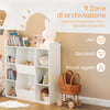 SoBuy Otroška polica za knjige z 8 odprtimi predelki za igrače bela 106x30 x104cm kmb55-w