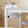 SoBuy Otroška miza z postavljeno šolsko pohištvom za otroško mizo za barvanje za otroke bela KMB60-W