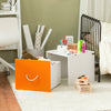 SoBuy Igre Box's Child's Games Container za otroške igrače košare za košare bele in oranžne 40x40x35cm kmb74-w