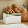 SoBuy Cassapanca Portagochi za otroške čevelj iz lesa z belim sedežem 60x34x35cm KMB80-W