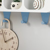 SoBuy Stenski obešalniki za otroke z 1 tablo za polkrožno polico za otroke belo-modri 70 x 20 x 53 cm kmb86-w