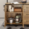 SoBuy Kuhinjski voziček, prepričanje, kuhinjski polotok z rjavimi vintage slogovnimi kolesi, KNL02-PF